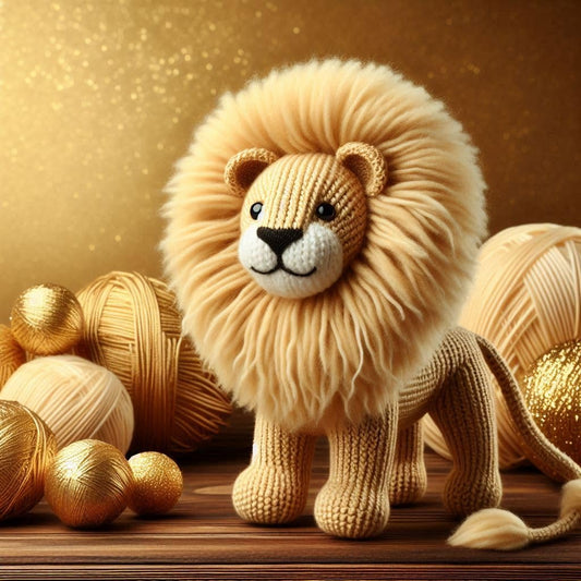 Knitted Lion Blank Card