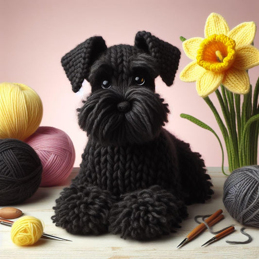 Black Schnauzer Daffodil Card