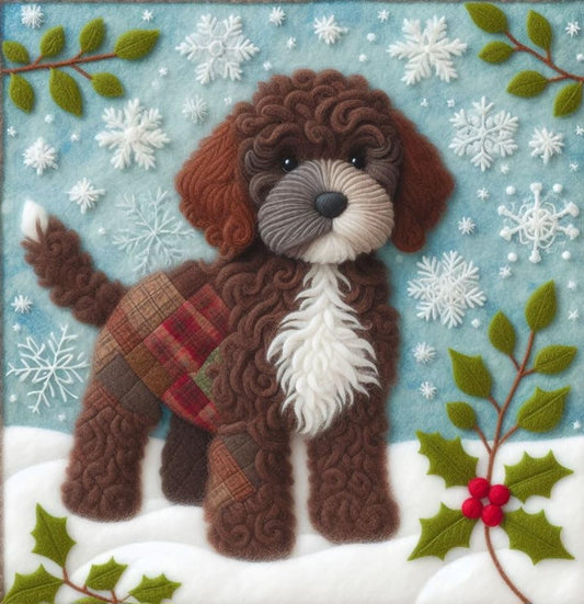 Chocolate Cockapoo Christmas Card