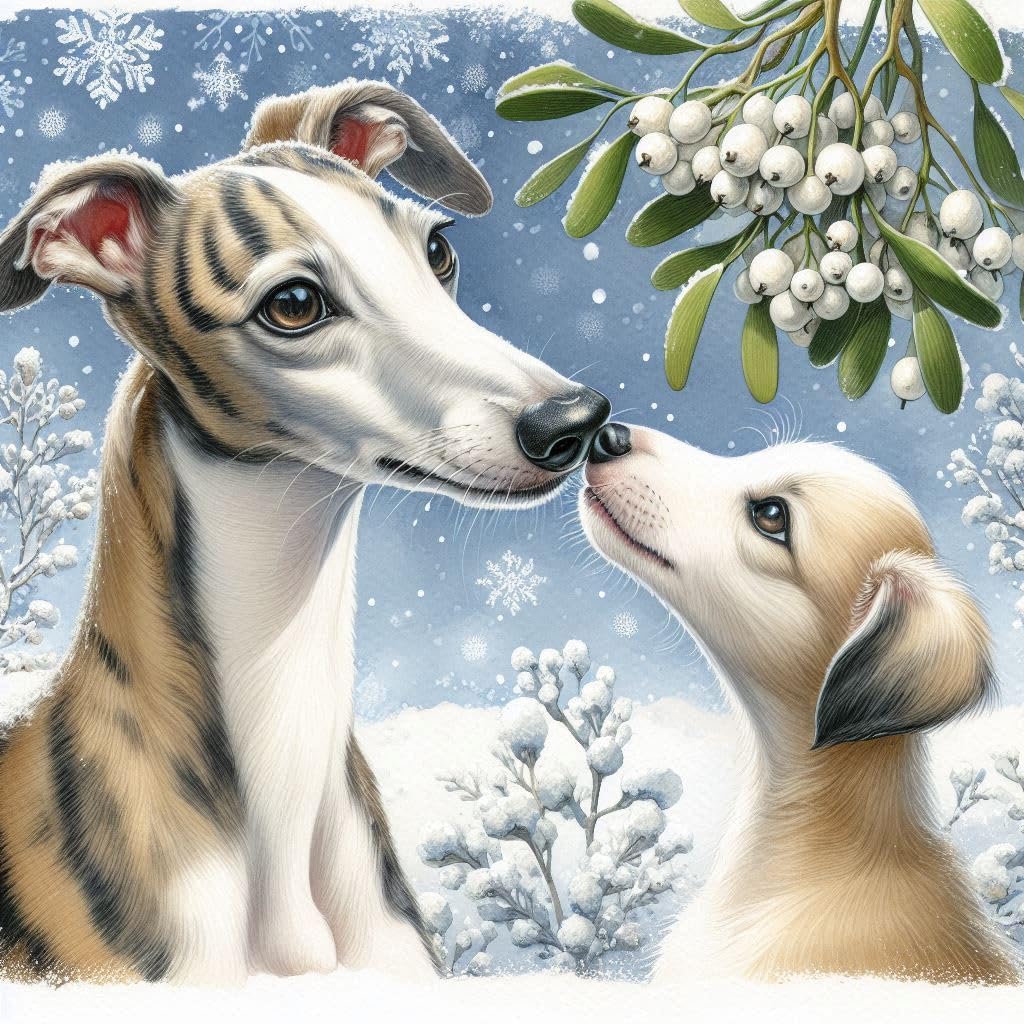 Whippet Christmas Card