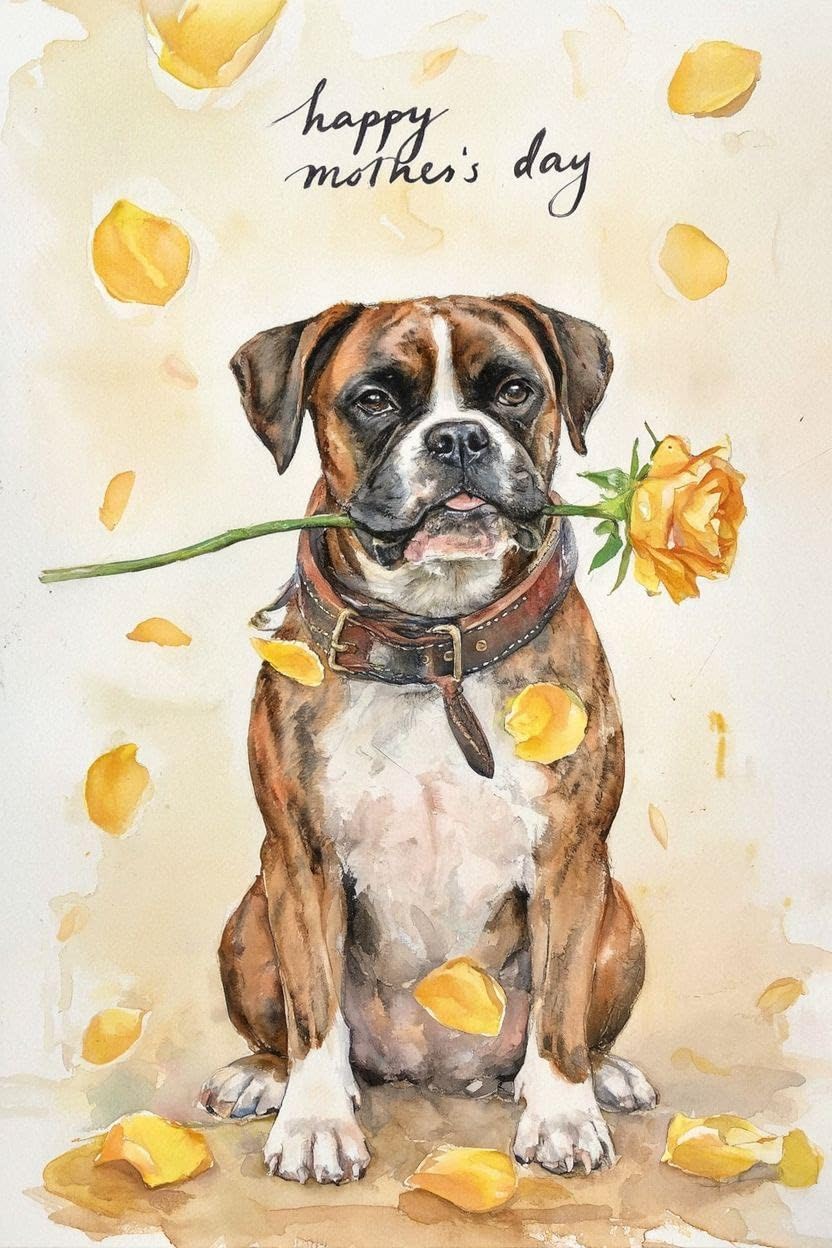 Boxer Mothering Sunday Card