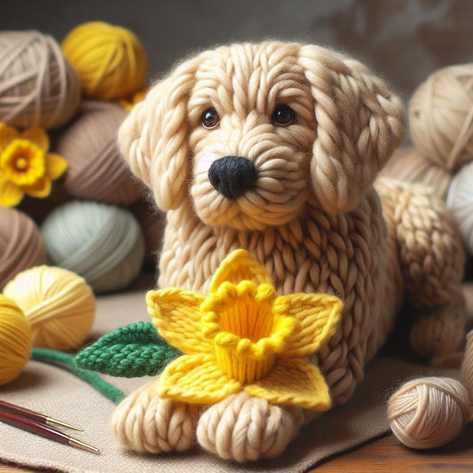 Golden Retriever Daffodil Card