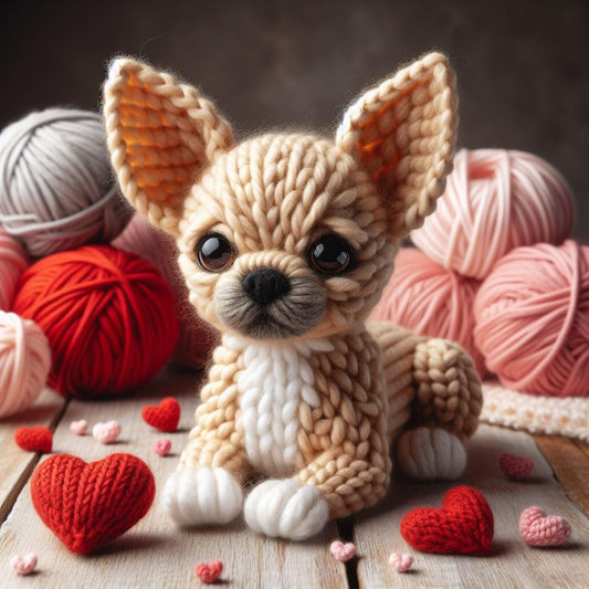 Knitted Chihuahua Card