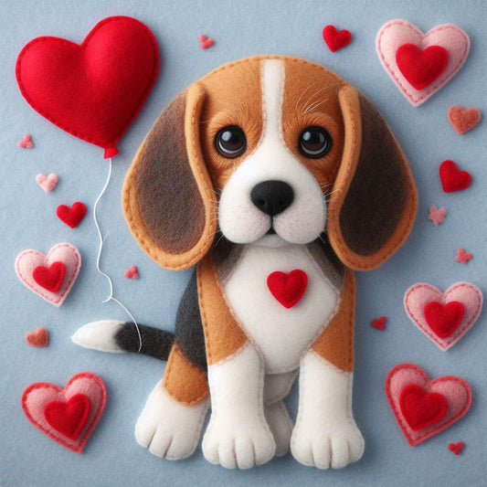 Felt Beagle Card