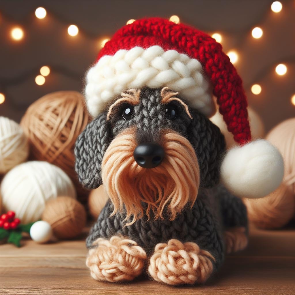 Wire Hair Dachshund Knitted Card