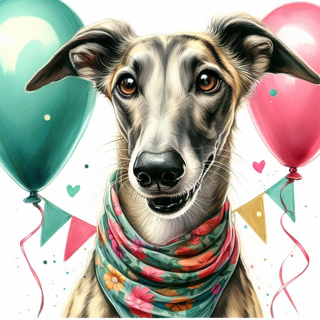 Whippet Birthday Card
