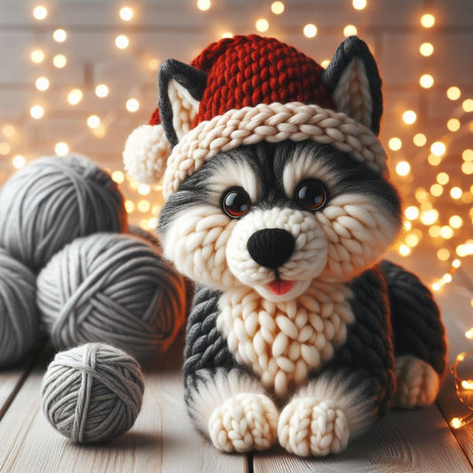 Husky Knitted Card