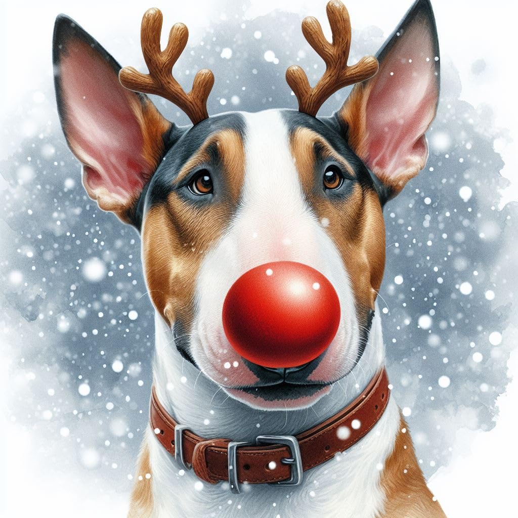 Bull Terrier Christmas Card
