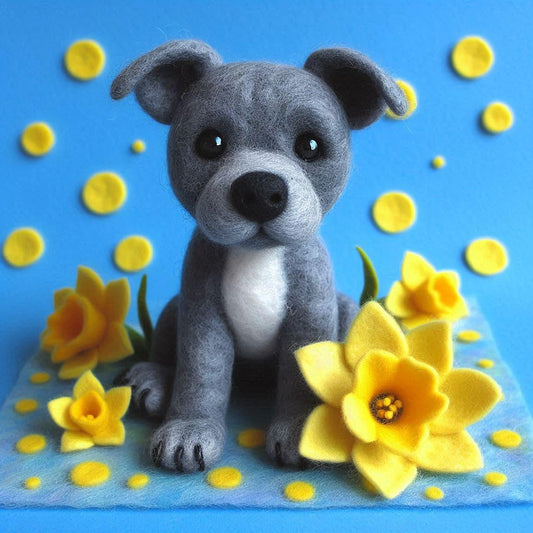 Beagle Daffodil Card