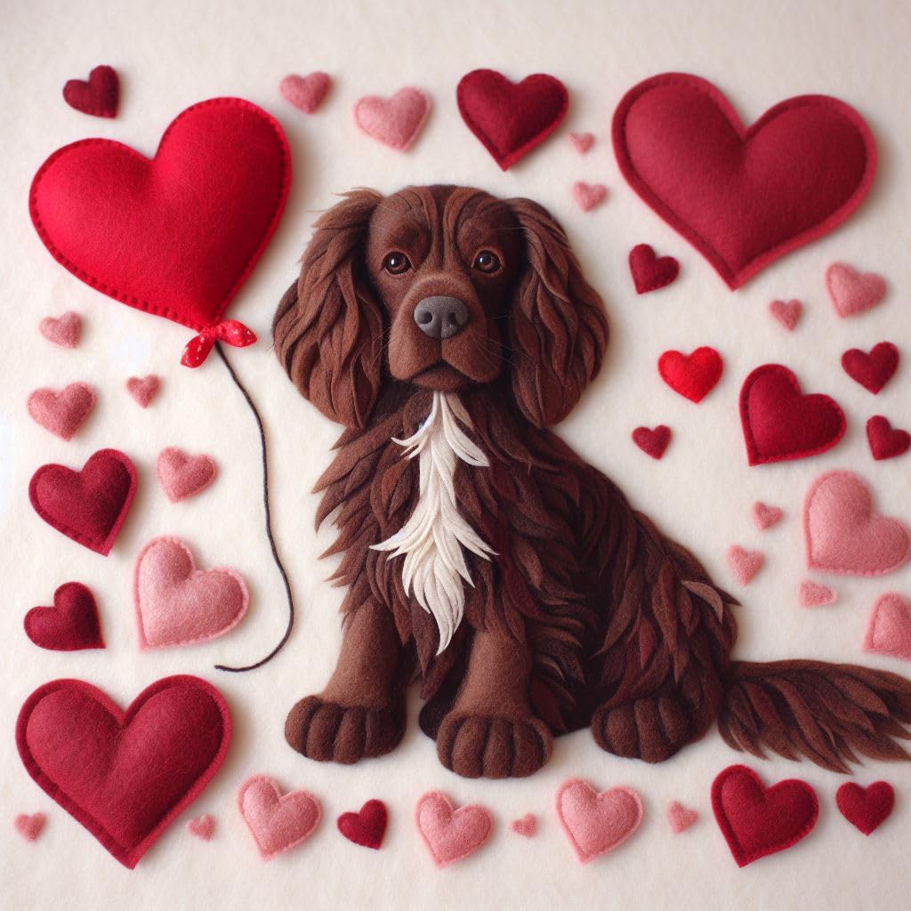 Felt Cocker Spaniel Card