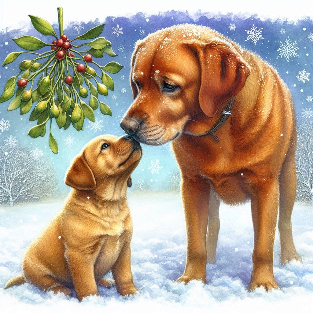 Fox Red Labrador Christmas Card 