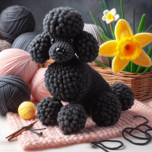 Poodle Daffodil Card