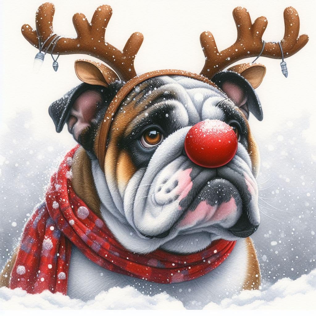 Bulldog Christmas Card