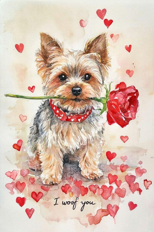 Yorkie Valentine Card