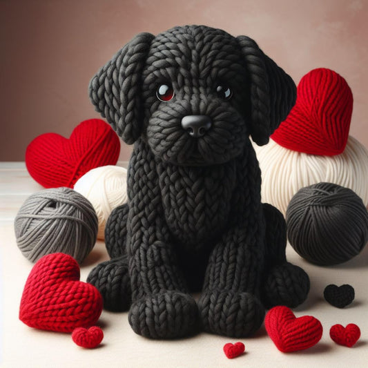Black Lab Knitted Card