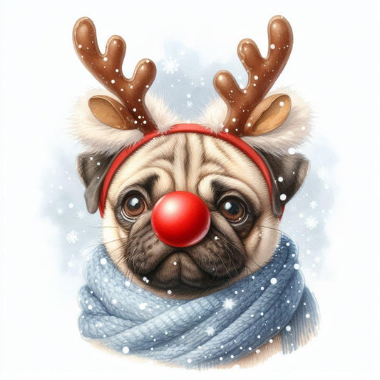 Pug Christmas Card