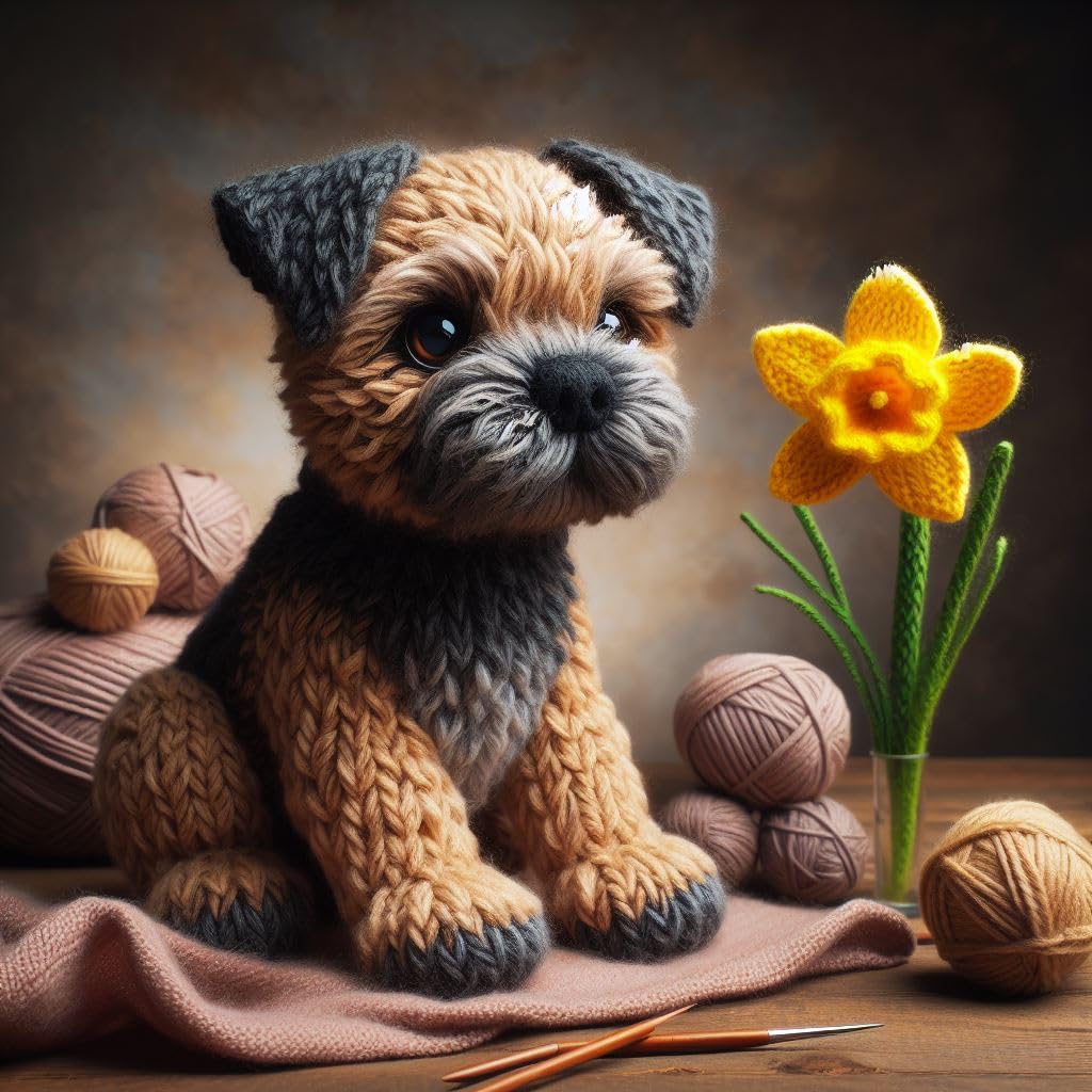 Border Terrier Daffodil Card