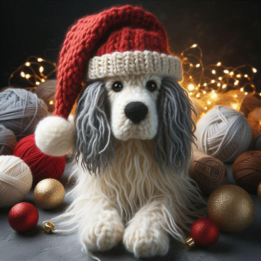 Knitted Dog Christmas Card