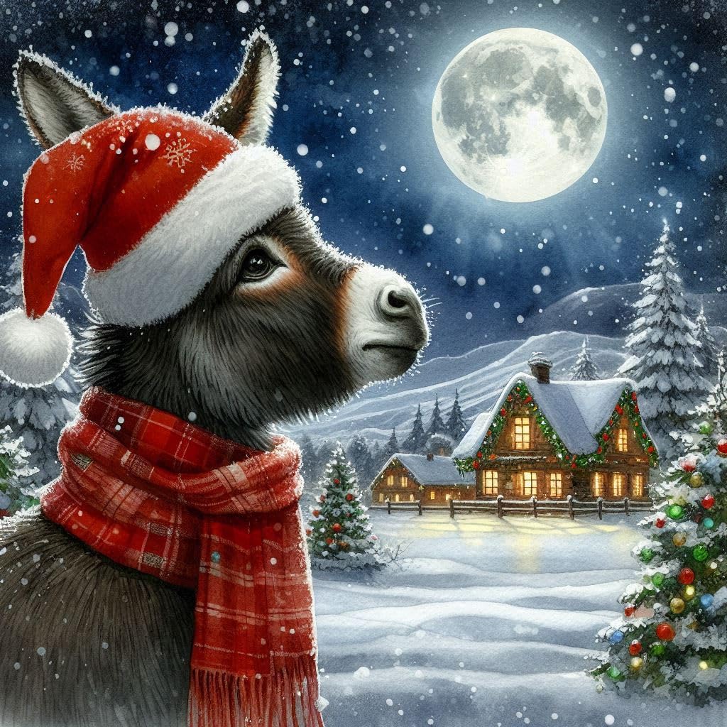 Donkey Christmas Card