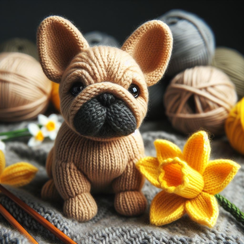 Frenchie Daffodil Mothers Day Card