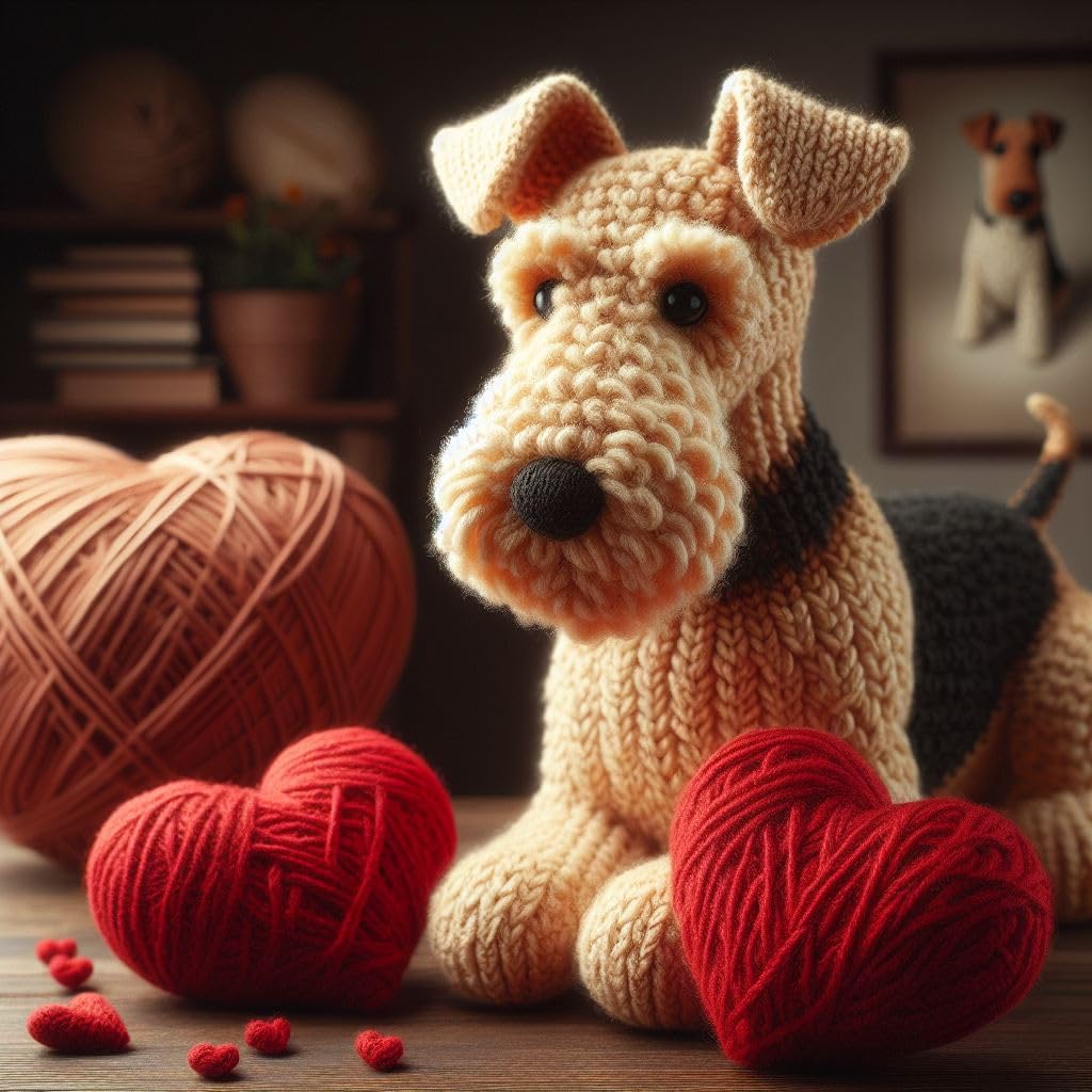 Knitted Airedale Terrier Card