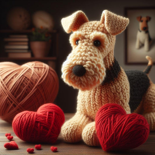 Knitted Airedale Terrier Card