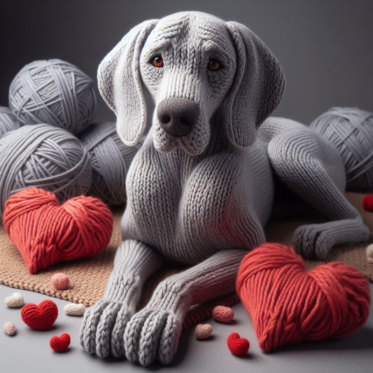 Knitted Weimaraner Card