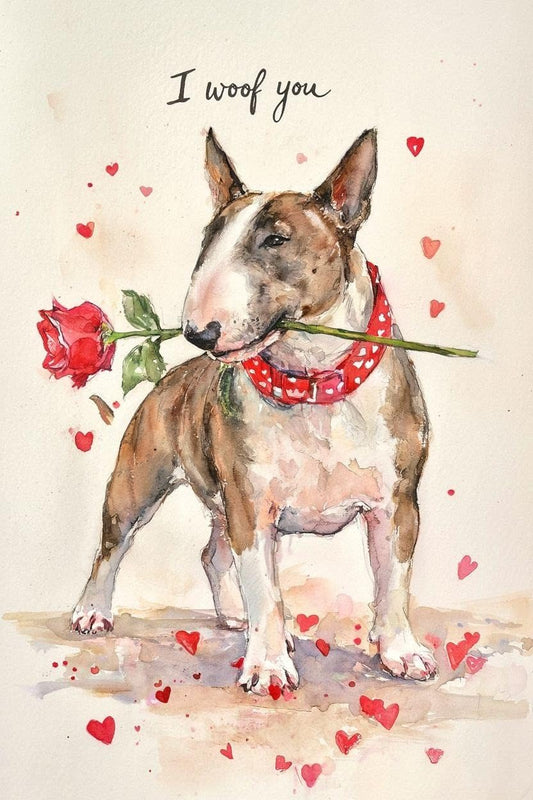 Bull Terrier Valentine Card