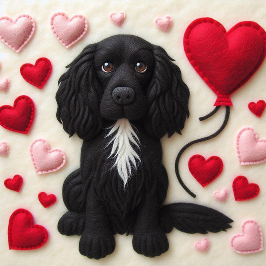 Felt Cocker Spaniel Card