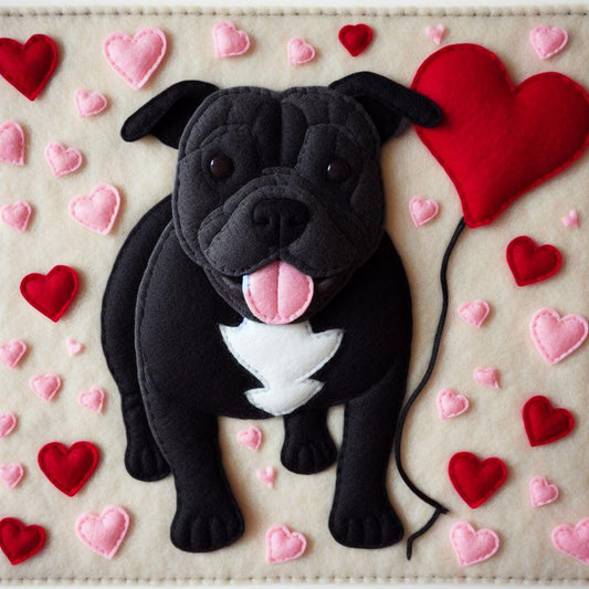 Felt Staffy Birthday Card