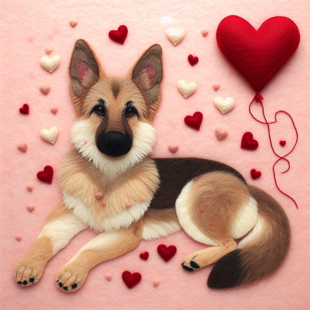 Felt German Shepherd Card