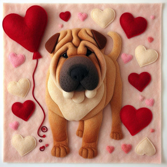Shar Pei Felt Greeting Card