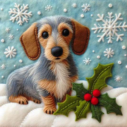 Wire Haired Dachshund Christmas Card