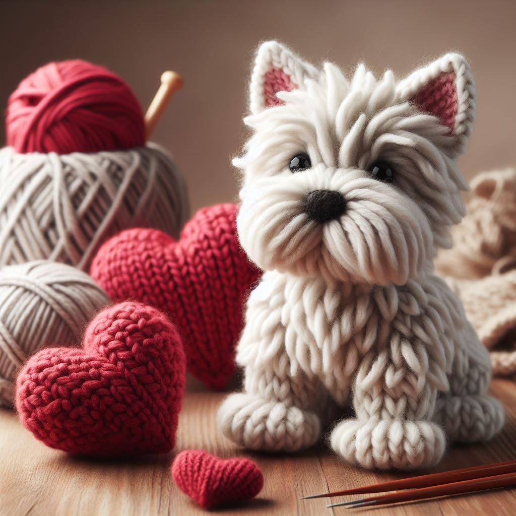Westie Knitted Card