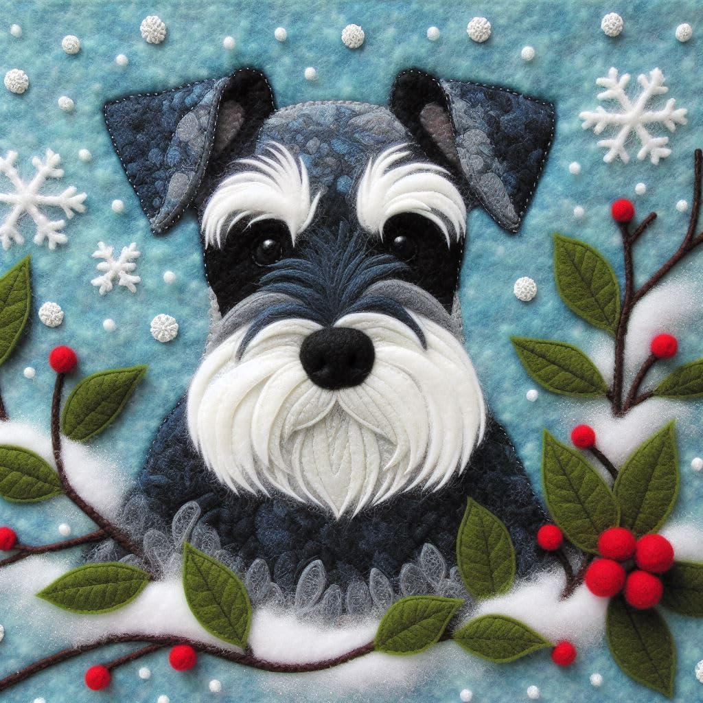 Grey Schnauzer Christmas Card