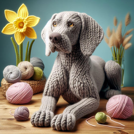 Weimaraner Daffodil Card