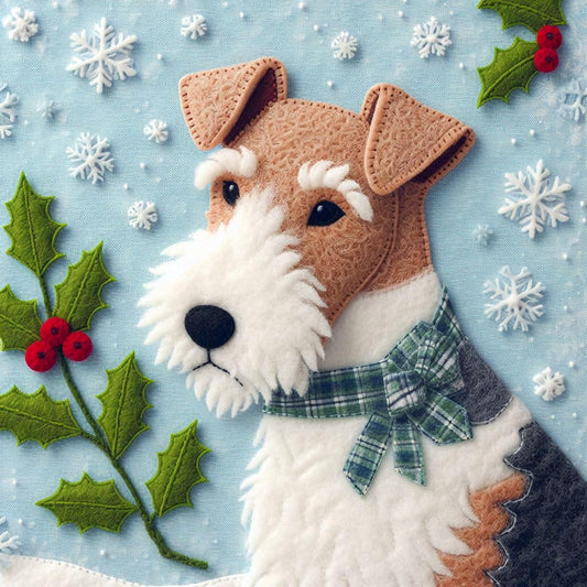 Wire Fox Terrier Christmas Card
