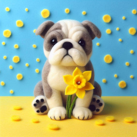 Bulldog Daffodil Card