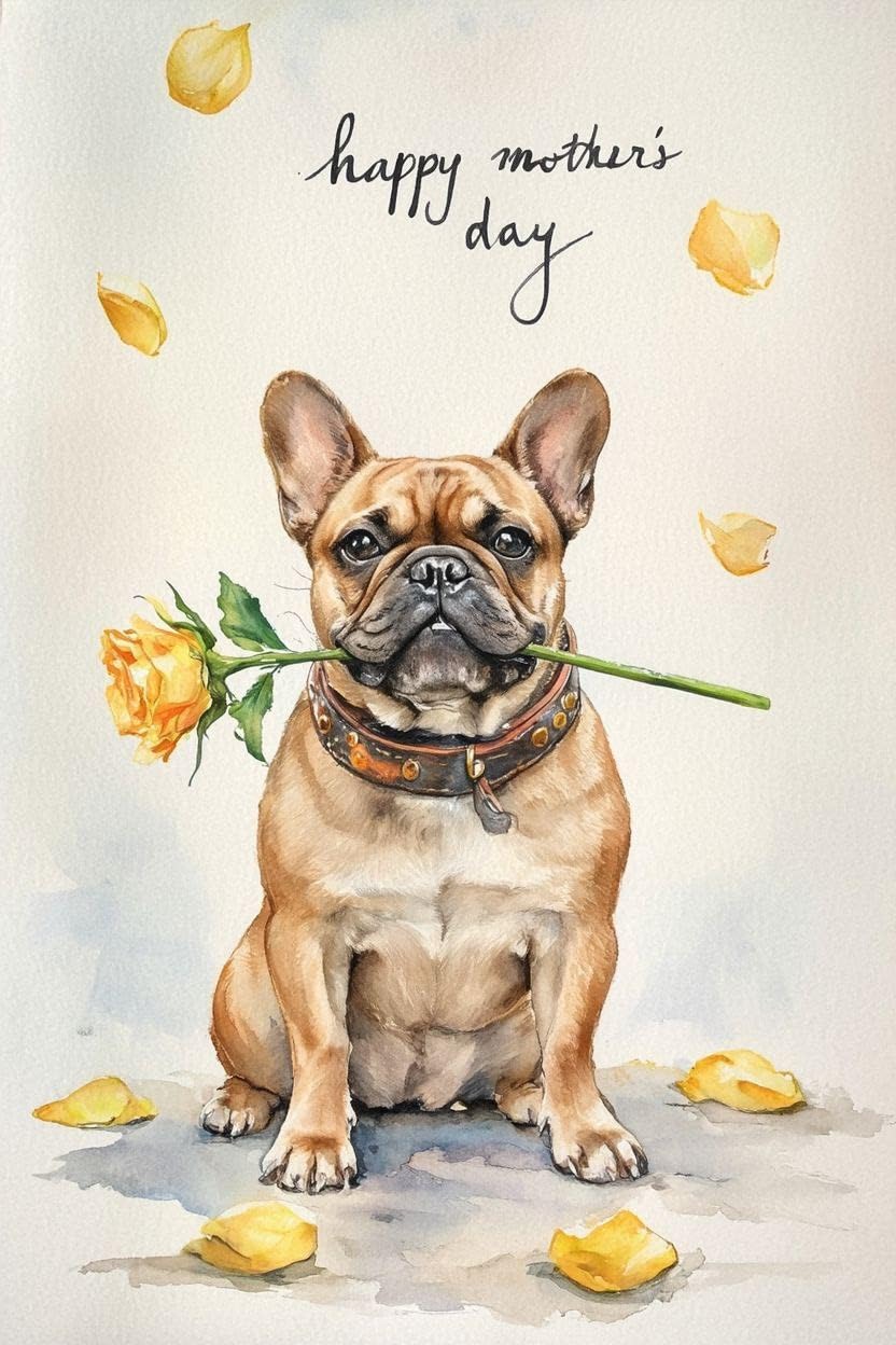 French Bulldog Mothers Day Card